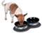 Double Pet Bowl Mat Waterproof Cat/Dog Feeding Water Food Dish Tray Wipe Clean 45x25cm Rubber Pet Feeding Mat For Puppies and Kittens Black