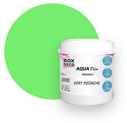 Peinture murale acrylique aspect velours Aqua Déco - 2,5L, Vert Pistache