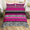 Rose Stripe Duvet Cover Set Single Size, Leopard Zebra Floral Print Bedding Set 2pcs for Kids Boys Girls Room Decor, Wild Animal Comforter Cover Cheetah Quilt Cover With 1 Pillowcase