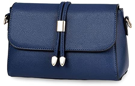 FANDARE Elegant Umhängetasche Damen Schultertasche Frauen Crossbody Bag Damentasche Schulterriemen Frauen Abendtasche Citytasche Reise Handtasche Wasserdicht PU Leder Blau a