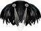 keland Gothic Feder Umhang Schal Schultertuch Stola Bolero Poncho mit Kette für Halloween Kostüm (Z-Schwarz)