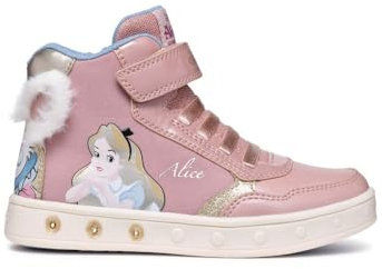 Geox J Skylin Girl G Sneaker, LT Rose/Platinum, 31 EU