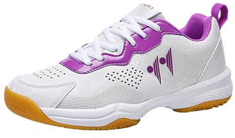 ZHENSI Scarpe da Badminton da Donna Scarpe da Ginnastica Leggere da Pallavolo Ping Pong da Tennis Antiscivolo,Viola,36 EU
