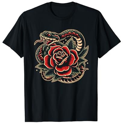 Snake And Rose Traditional Tattoo Artist Tattooist T-Shirt