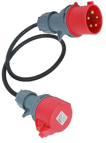 Adapter 32A auf 16A,1.5Meter Verlängerungskabel,5-Polig Stecker Verlängerungskabel, Starkstrom Stecker Phasenwender, für Industrie, Außenbereich