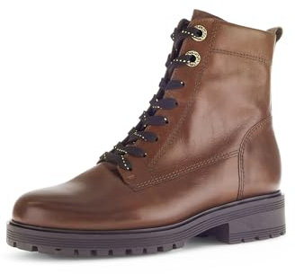 Gabor Damen Schnürstiefeletten, Frauen Stiefeletten,schnürboots,reißverschluss,Boots,Stiefel,Bootee,Booties,Sattel/EF(Mic/gld),40.5 EU / 7 UK
