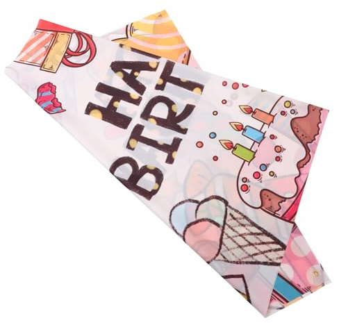 Bannière de Fond D’Anniversaire pour Fête et Séance Photo | Tissu Polyester, Couleurs Vives, Légère, Décor Suspendu pour Célébration et Coin Photo