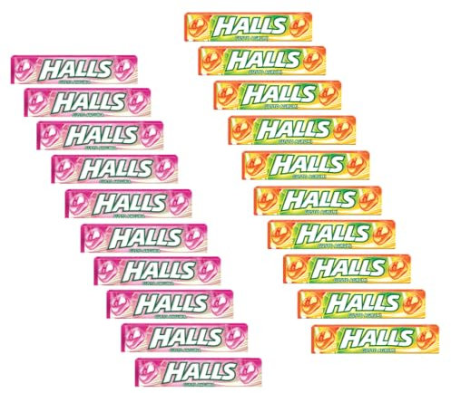 Halls | Caramelle Rinfrescanti Senza Zucchero | Halls Gusto Liquirizia + Gusto Arancia Limone - 10 + 10 Pezzi (640 Gr)