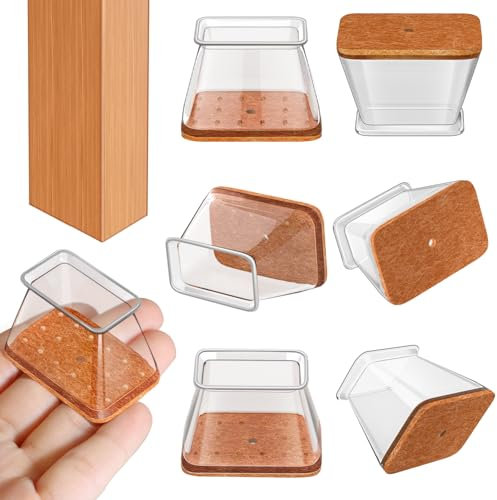 20 pezzi Protezioni per gambe di sedie in silicone trasparente,Gommini per sedie rettangolari,Per proteggere i pavimenti Feltrini domestici(Ambito di applicazione Fit L:28-38mm, W:19-25mm)