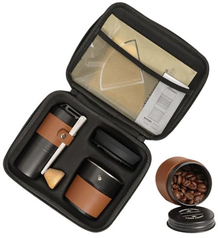 Macinacaffè manuale – Kit da viaggio per caffè, macinacaffè portatile multifunzione per escursioni, viaggi e avventure all'aria aperta con borsa di trasporto