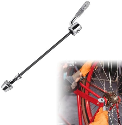 Bansusu 1 Pc Steel Quick Release Skewer for Rear Mounted Trainers Silver Standard Bike Wheel Skewers Rod Lever Apply for Turbo Trainer Indoor Trainer Riding All Rear Cycle Wheels with Hollow Axle