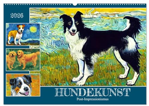 Hundekunst (Wandkalender 2026 DIN A2 quer), CALVENDO Monatskalender