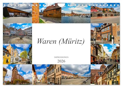 Waren Müritz Impressionen (Wandkalender 2026 DIN A4 quer), CALVENDO Monatskalender: Zwölf wunderschöne Bilder der Stadt Waren an der Müritz (CALVENDO Orte)