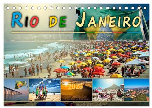 Rio de Janeiro, Stadt des Sonnenscheins (Tischkalender 2026 DIN A5 quer), CALVENDO Monatskalender: Eine Reise in die Stadt der vielen Gesichter, Rio de Janeiro. (CALVENDO Orte)