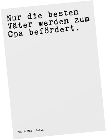 Mr. & Mrs. Panda Postkarte Nur die besten Väter... - Geschenk, Opa Spruch, Einladung Geburtstag, lustige Sprüche, Spruch, Ansichtskarte, Grußkarte,