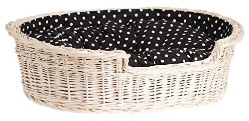 e-wicker24 Alles aus Weide Hundekorb aus Weide für Hund und Katze Hundebett Katzenbett mit Kissen Tierkorb geflochten Katzenkorb