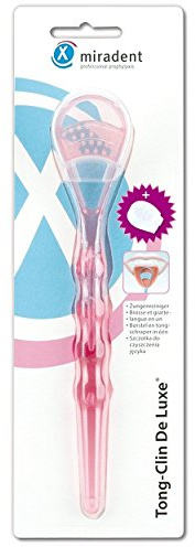 Miradent tong-clin de Luxe Zungenreiniger pink – Lot de 3