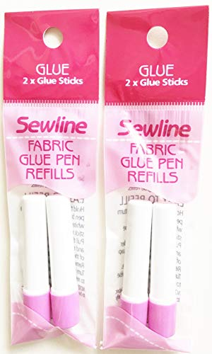 Sewline Stoffklebestift-Nachfüllpackung, 2 Stück, EPP, nadelloses Nähen und Papieranheften, trocknet klar