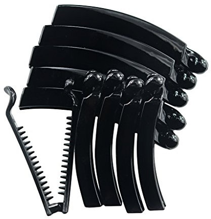 D DOLITY 10 Pièces Banane Noire Pince à Cheveux 10cm 8cm Banane Queue De Cheval Peigne