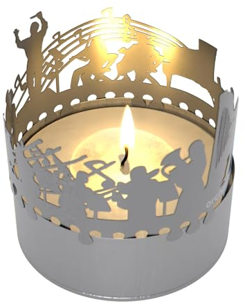 Orchester Schattenspiel - Musikalisches Windlicht mit Silhouette, Kerzenprojektion und faszinierendem Schattenspiel für Musikliebhaber