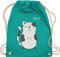 Turnbeutel Rucksack - Tiermotiv Animal Print - lustige Katze - Unisize - Türkis - sportbeutel tiere kinderrucksack tier tiermotive cat beutel kinder tiermotiven meow stoffrucksack tasche animals