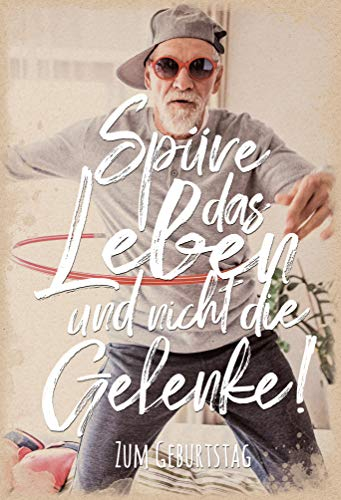 KE - Exklusive Geburtstagskarte für Männer, stilvoll und einzigartig, B6 Format mit Umschlag, Motiv: Leben