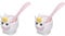Joie Lot de 2 coquetiers et cuillères licorne en plastique sans BPA pour œufs mous et durs, rose clair
