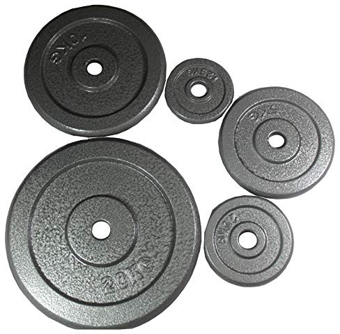 Lisaro Hantelscheibe aus Guss | Lieferung pro Paar | 1,25kg / 2,5kg / 5kg / 10kg / 20kg | Bohrung Ø 30/31 mm | Profi Gusseisen Scheiben | Gewichtsscheiben