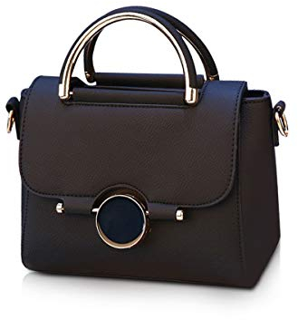 NICOLE & DORIS Umhängetasche Frauen PU Leder Schultertasche Vintage kleine Handtasche zum Ausgehen Klassische Abendtasche Partytasche Freizeittasche Schwarz
