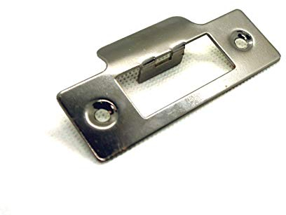 Single Strike Plate Chrome Polished 75.5mm Length x 25mm Width (Total Plate Width 38mm) x 1mm Thick for MorticeLock or Tubular Latch Pack of 1 (Chrome Polished Stainless Steel)