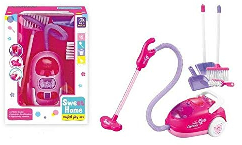 SDMAX Kids Toy Vacuum Cleaner Hoover With Dust Pan And Brush, Children Cleaning Toy Playset, Lightweight Design And Smooth Edges, Imaginative Play, Gift Idea For Kids