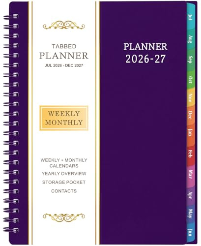 2021–2022 Planer – Juli 2021–Juni 2022, 15,9 x 21,1 cm, akademischer mit wöchentlichen und monatlichen Aufteilungen, starke Doppeldrahtbindung, runde Ecke, Verbesserung Ihrer Zeitmanagementfähigkeit.