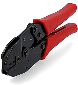 cartrend 10522 Profi Kabelschuh Klemmzange mit 6-fache Druckmomenteinstellung, Kabelstärke bis 6 mm²