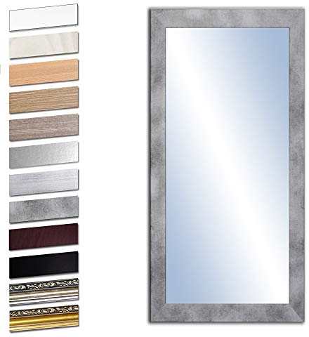 Bilderdepot24 Wandspiegel Spiegel Badspiegel Holzrahmen komplett mit Echtglas - Beton - ca. 120x50 cm I SUA-6071 V-VIII