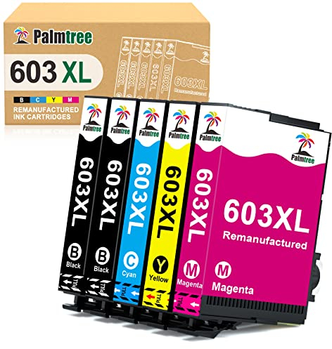 Palmtree 603XL Druckerpatronen Wiederaufbereitet für Epson 603 Tintenpatronen für Expression Home XP 3100 XP 2100 XP 2105 XP-3105 XP-4105 XP-4100 XP-4150 Workforce WF-2830 WF-2810 WF-2850(5 Packung)