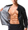 NINGMI Sudation Homme Vetement de Sudation Sauna D'entraînement Costume Sweat Sauna Veste Manches Longues Noir, XX-Large