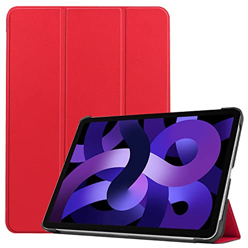 TingYR Funda para Apple iPad Air 2022 Funda Tableta, Piel, Soporte Plegable, Protección Todo Incluido, Carcasa para Apple iPad Air 2022.(Rojo)