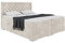 MEBLINI Boxspringbett mit Bettkasten - Gepolstert Doppelbett mit Matratze und Topper - Polsterbett mit Stauraum - Bett mit Kopfteil - Stauraumbett - Glamour - 180x200 - H3/Creme Samt