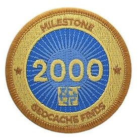 2000 Milestone Finds Geocaching Patch Aufnäher gefundene Caches