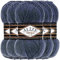 Hobby YARN Alize Superlana Klasik 5 x 100 g Türkische Premium Wolle Baumwolle und Acryl Uni Handstrickgarne Yarn Garn Strickgarn Baby zum Stricken Strickgarn (Denim Melange | 203)