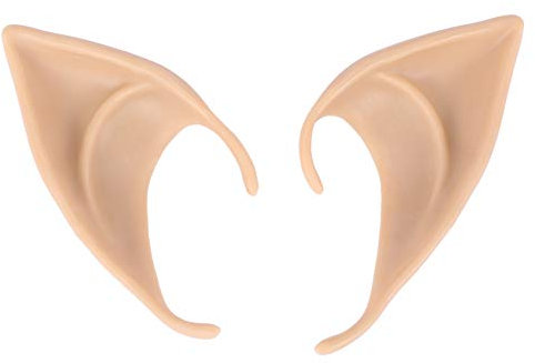 Wlauqueta 1 Paar PVC Fee Wichtel falsche Ohren Elfen Maske Gruselige Maske für neue Feiertage Dekoration Weiche Spitze Ohren Prosthetisch Teint