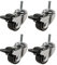 bowarepro Möbelrollen Klein 25mm Lenkrollen mit Bremse Rollen mit Gewinde M6 11kg pro Rolle Gummirollen Bodenschonend