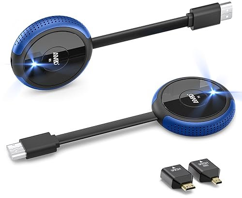 Wireless HDMI Transmitter and Receiver 4K/5G, Plug and Play 165FT/50M HDMI Wireless Kit for Home, Meeting, School from Laptop/TV Box/Camera/PS5 to HDTV/Projector/Monitor