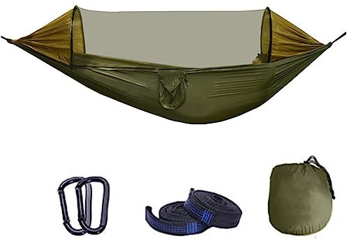 Ichlovdu Amaca da campeggio ultraleggera con zanzariera, 280 x 140 cm, traspirante, in nylon, per viaggi, avventura, hammock, grande capacità