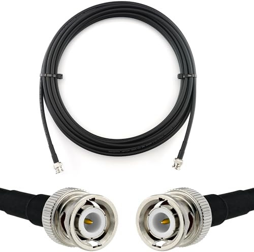 RANGEFUL 15m BNC Stecker auf BNC Stecker Koaxialkabel — Verlängerungskabel HF-240 (LMR 240 Äquivalent) 15 Meter Jumper Kabel (50 Ohm) — Antennenkabel für HAM Radio CB Funk WIFI Antenne