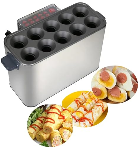 Electric Egg Roll Maker, 360-degree Comprehensive Heating, Non Stick, Kitchen DIY Breakfast Cups - Omelette Breakfast Egg Boiler with 10 Tubes, 10 Separate Power Switches