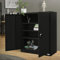 ML-Design Archivador de Oficina 90x40x109cm Acero Negro Armario Independiente Auxiliar Metálica con 2 Puertas y 3 Estantes Regulables en Altura Mueble para Almacenamiento Documentos