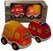 BIOPLAY® Spielzeug 2er Set Mini Trucks aus nachhaltigem Bio-Kunststoff | für Jungen und Mädchen | Kinderspielzeug 18 Monate | Sandspielzeug