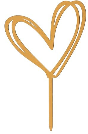 Dekora - Cake Topper de Doble Corazón Dorado 10,5x15cm - Adorno Elegante para Tartas en Celebraciones de San Valentín, Cumpleaños, Aniversarios y Fiestas - Diseño Lujoso y Seguro para Alimentos
