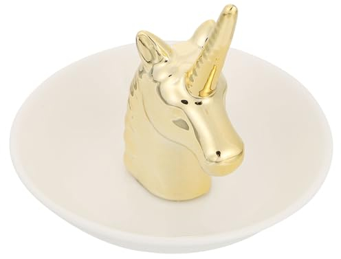 Yardenfun 1pieza Bandeja De Cerámica Forma De Unicornio Organizador Decorativo Para Anillos y Joyas Almacenamiento Elegante y Funcional Para Hogar